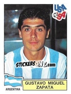 Sticker Gustavo Miguel Zapata - Campeonato De Futebol Mundial 1994 n. 256 - Panini
