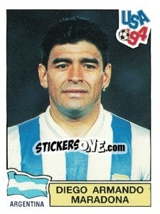 Sticker Diego Armando Maradona - Campeonato De Futebol Mundial 1994 - Panini
