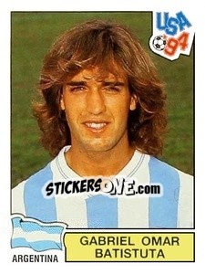 Sticker Gabriel Omar Batistuta - Campeonato De Futebol Mundial 1994 n. 260 - Panini