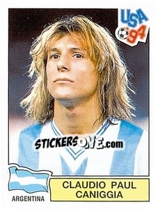 Sticker Claudio Paul Caniggia - Campeonato De Futebol Mundial 1994 - Panini