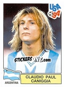 Sticker Claudio Paul Caniggia - Campeonato De Futebol Mundial 1994 n. 261 - Panini