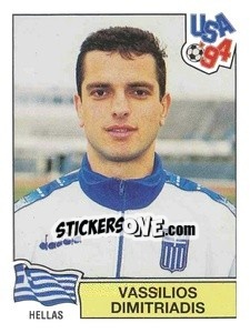 Cromo Vassilios Dimitriadis - Campeonato De Futebol Mundial 1994 n. 281 - Panini