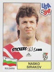 Sticker Nasko Sirakov - Campeonato De Futebol Mundial 1994 - Panini