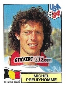 Figurina Michel Preud'homme - Campeonato De Futebol Mundial 1994 - Panini