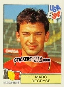 Sticker Marc Degryse - Campeonato De Futebol Mundial 1994 - Panini