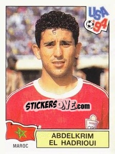 Figurina Abdelkrim El Hadrioui - Campeonato De Futebol Mundial 1994 - Panini