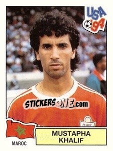 Figurina Mustapha Khalif - Campeonato De Futebol Mundial 1994 - Panini