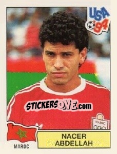 Figurina Nacer Abdellah - Campeonato De Futebol Mundial 1994 - Panini