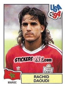 Figurina Rachid Daoudi - Campeonato De Futebol Mundial 1994 - Panini