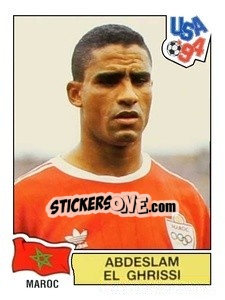 Sticker Abdeslam El Ghrissi - Campeonato De Futebol Mundial 1994 n. 414 - Panini