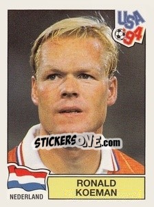 Sticker Ronald Koeman - Campeonato De Futebol Mundial 1994 n. 418 - Panini