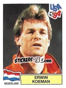 Sticker Erwin Koeman - Campeonato De Futebol Mundial 1994 - Panini