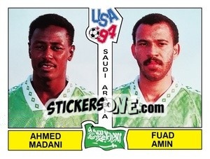 Cromo Ahmed Madani / Fuad Amin - Campeonato De Futebol Mundial 1994 - Panini