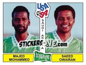 Sticker Majed Mohammed / Saeed Owairan - Campeonato De Futebol Mundial 1994 - Panini