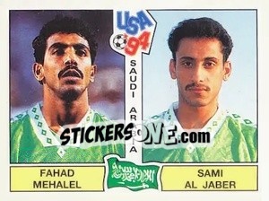 Sticker Fahad Mehalel / Sami Al Jaber - Campeonato De Futebol Mundial 1994 n. 442 - Panini