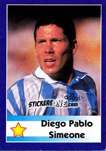 Cromo Diego Pablo Simeone - World Cup 1998 - Diamond