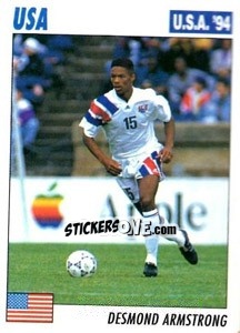 Figurina Desmond Armstrong - Italy World Cup USA 1994 n. 7 - Sl