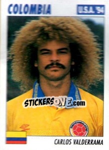 Sticker Carlos Valderrama - Italy World Cup USA 1994 n. 49 - Sl