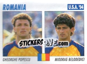 Sticker Gheorghe Popescu / Miodrag Belodedici - Italy World Cup USA 1994 - Sl