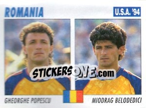 Sticker Gheorghe Popescu / Miodrag Belodedici - Italy World Cup USA 1994 n. 60 - Sl
