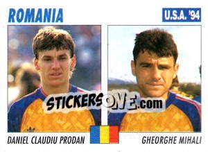 Cromo Daniel Claudiu Prodan / Cheorghe Mihali - Italy World Cup USA 1994 - Sl