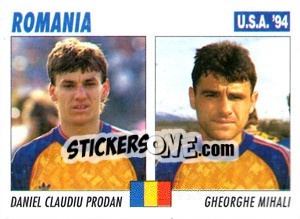 Sticker Daniel Claudiu Prodan / Cheorghe Mihali - Italy World Cup USA 1994 n. 61 - Sl