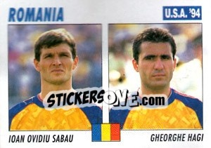 Cromo Ioan Ovidiu Sabau / Gheorghe Hagi - Italy World Cup USA 1994 - Sl