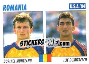 Sticker Dorinel Munteanu / Ilie Dumitrescu - Italy World Cup USA 1994 n. 64 - Sl
