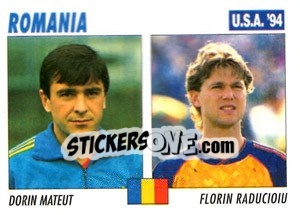 Sticker Dorin Mateut / Florin Raducioiu - Italy World Cup USA 1994 - Sl