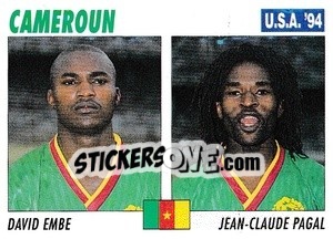 Sticker David Embe / Jean-Claude Pagal - Italy World Cup USA 1994 - Sl