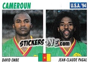 Sticker David Embe / Jean-Claude Pagal - Italy World Cup USA 1994 n. 119 - Sl