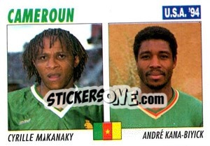 Sticker Cyrille Makanaky / Andre Kana-Biyick - Italy World Cup USA 1994 - Sl
