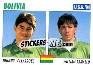 Sticker Johnny Villarroel / William Ramallo - Italy World Cup USA 1994 - Sl