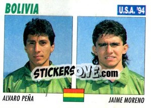 Sticker Alvaro Pena / Jaime Moreno - Italy World Cup USA 1994 n. 130 - Sl