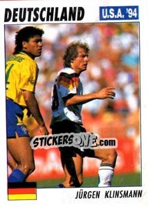 Sticker Jurgen Klinsmann - Italy World Cup USA 1994 - Sl