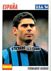 Sticker Fernando Hierro - Italy World Cup USA 1994 - Sl