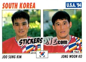 Sticker Joo Sung Kim / Jong Woon Ko - Italy World Cup USA 1994 - Sl