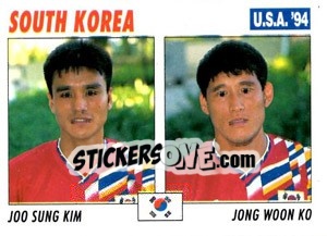 Sticker Joo Sung Kim / Jong Woon Ko - Italy World Cup USA 1994 n. 177 - Sl