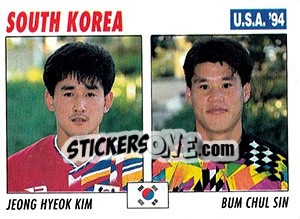Sticker Jeong Hyeok Kim / Bum Chul Sin - Italy World Cup USA 1994 - Sl