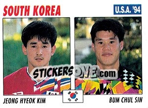 Sticker Jeong Hyeok Kim / Bum Chul Sin - Italy World Cup USA 1994 n. 178 - Sl
