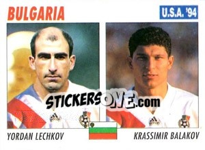 Sticker Yordan Lechkov / Krassimir Balakov - Italy World Cup USA 1994 - Sl