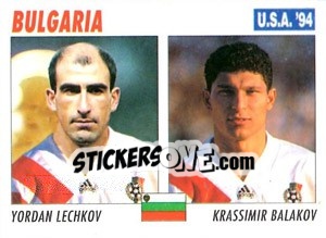 Sticker Yordan Lechkov / Krassimir Balakov - Italy World Cup USA 1994 n. 184 - Sl