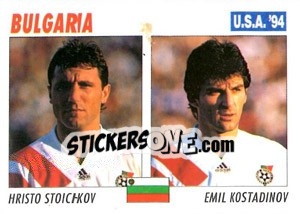 Sticker Hristo Stoichkov / Emil Kostadinov - Italy World Cup USA 1994 n. 185 - Sl