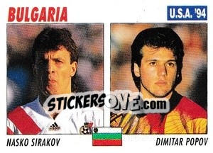 Sticker Nasko Sirakov / Dimitar Popov - Italy World Cup USA 1994 n. 187 - Sl