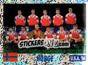 Cromo TEAM NORGE - Italy World Cup USA 1994 - Sl