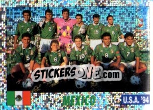 Figurina TEAM MEXICO - Italy World Cup USA 1994 - Sl