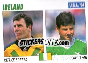 Sticker Patrick Bonner / Denis Irwin - Italy World Cup USA 1994 - Sl
