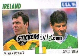 Sticker Patrick Bonner / Denis Irwin - Italy World Cup USA 1994 n. 302 - Sl