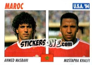 Sticker Ahmed Masbahi / Mustapha Khalfi - Italy World Cup USA 1994 - Sl