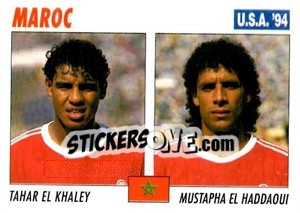 Sticker Tahar El Khaley / Mustapha El Haddaoui - Italy World Cup USA 1994 - Sl